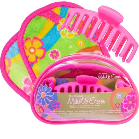 MakeUp Eraser Accessories Nwt Flower Bomb Hair Clip And Cloth Set